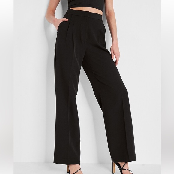 Express Tall Super High Waisted Pleated Wide Leg Pant - Picture 7 of 7